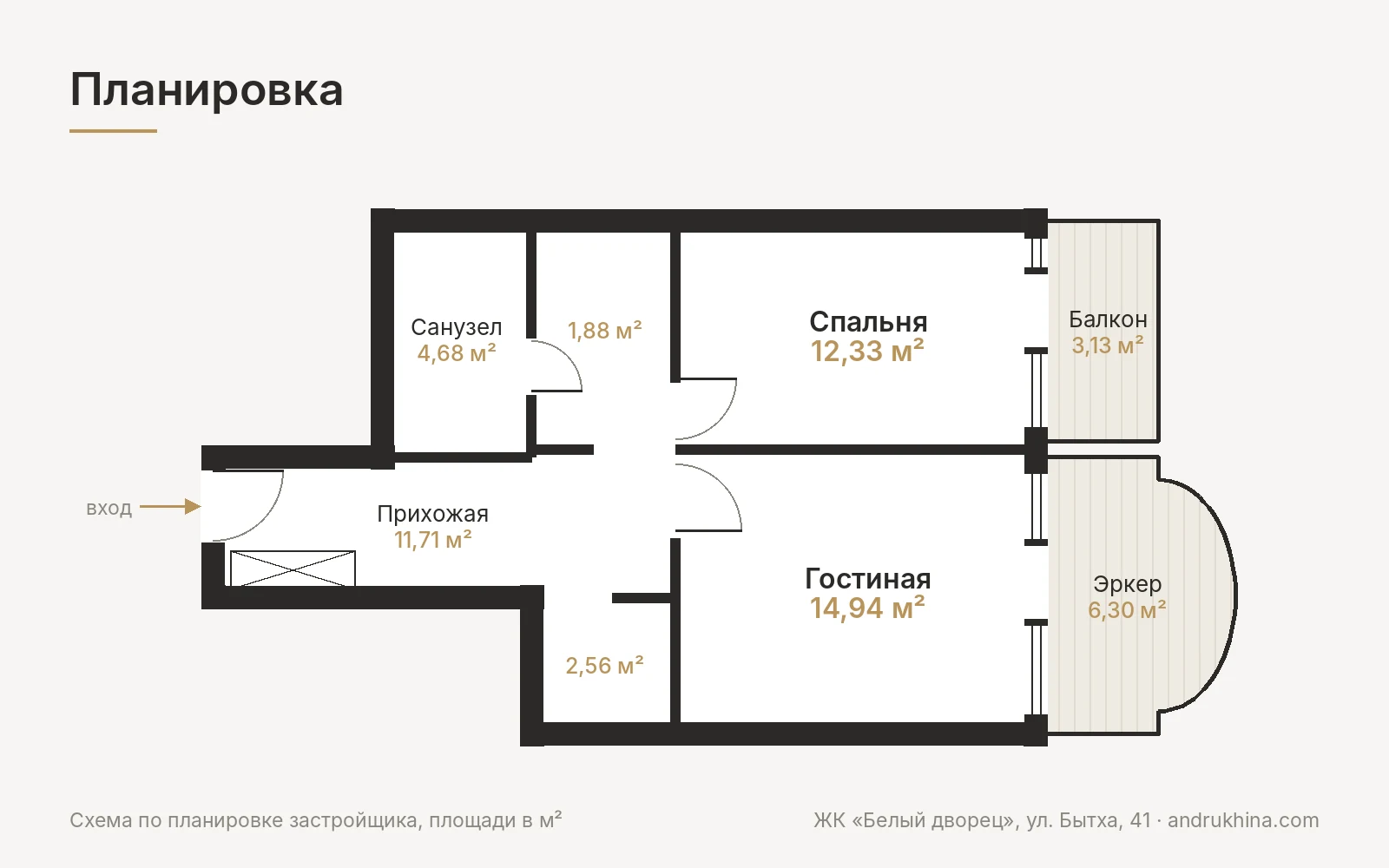 Квартира 60 м², 2-комн., Белый дворец, Сочи – фото 24